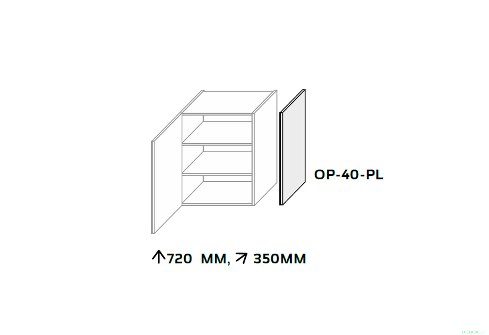 Obrázek 2 - Kuchyňské panely Boční panel horní 720mm