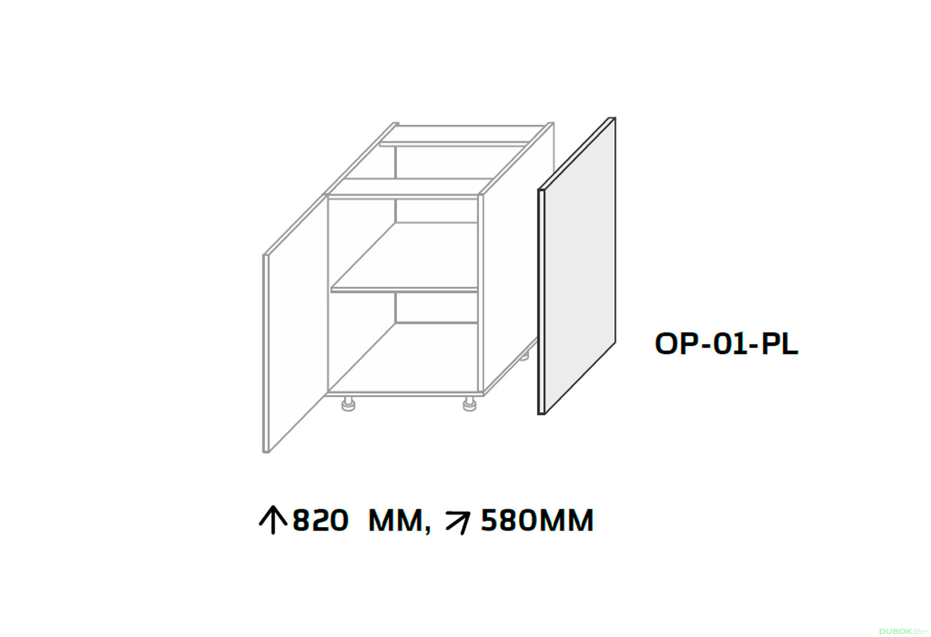 Obrázek 2 - Kuchyňské panely Boční panel dolní 820 mm