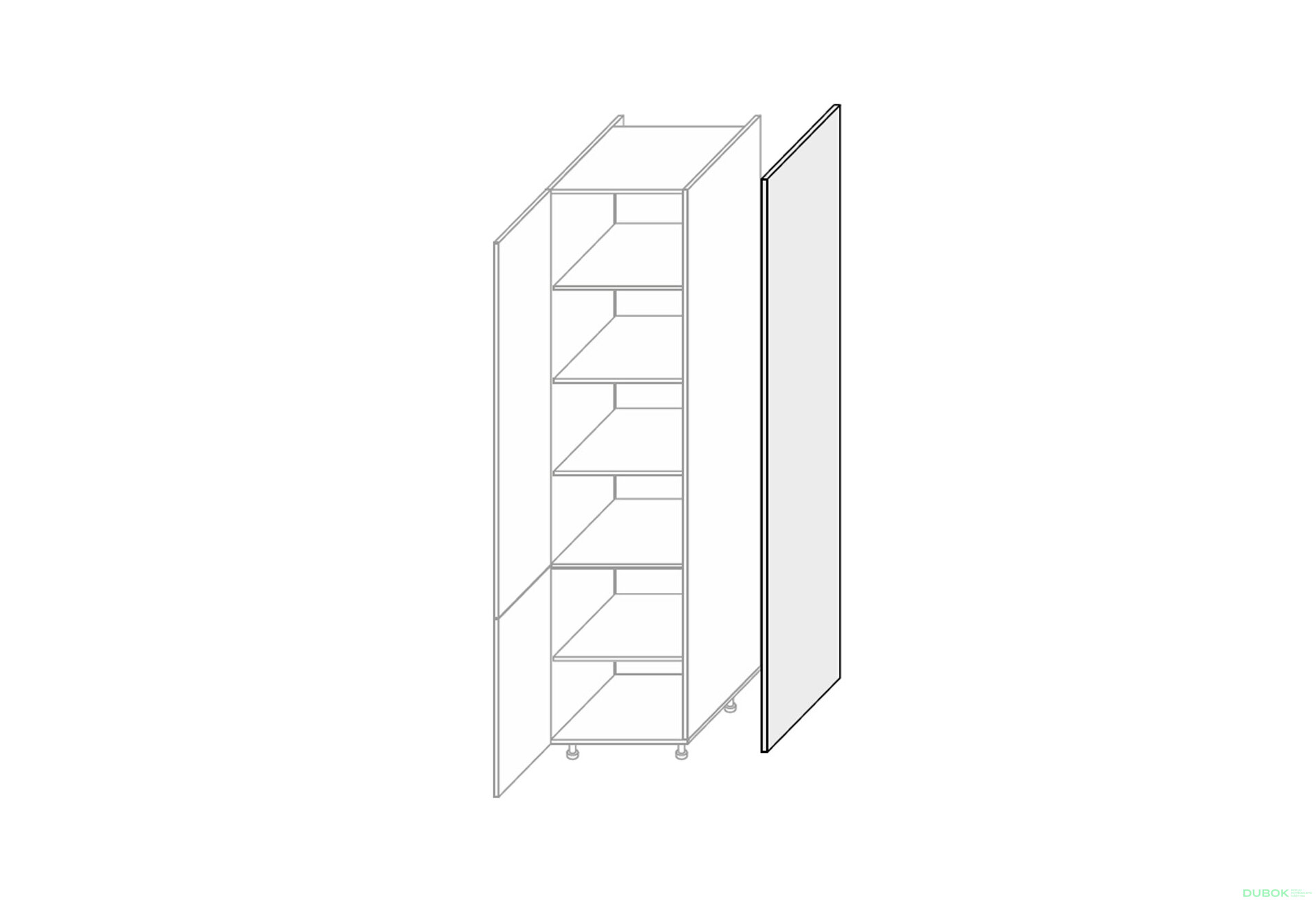Obrázek 1 - Kuchyňské panely Boční panel skříňky 2320 mm