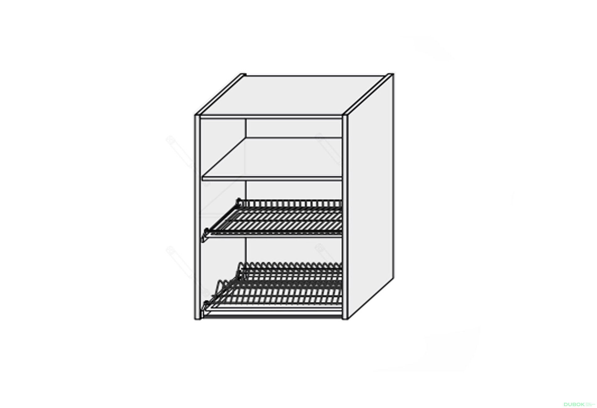 Obrázek 1 - Korpus 60V 1dveře Sušák Pro Blum+Rejs 900mm