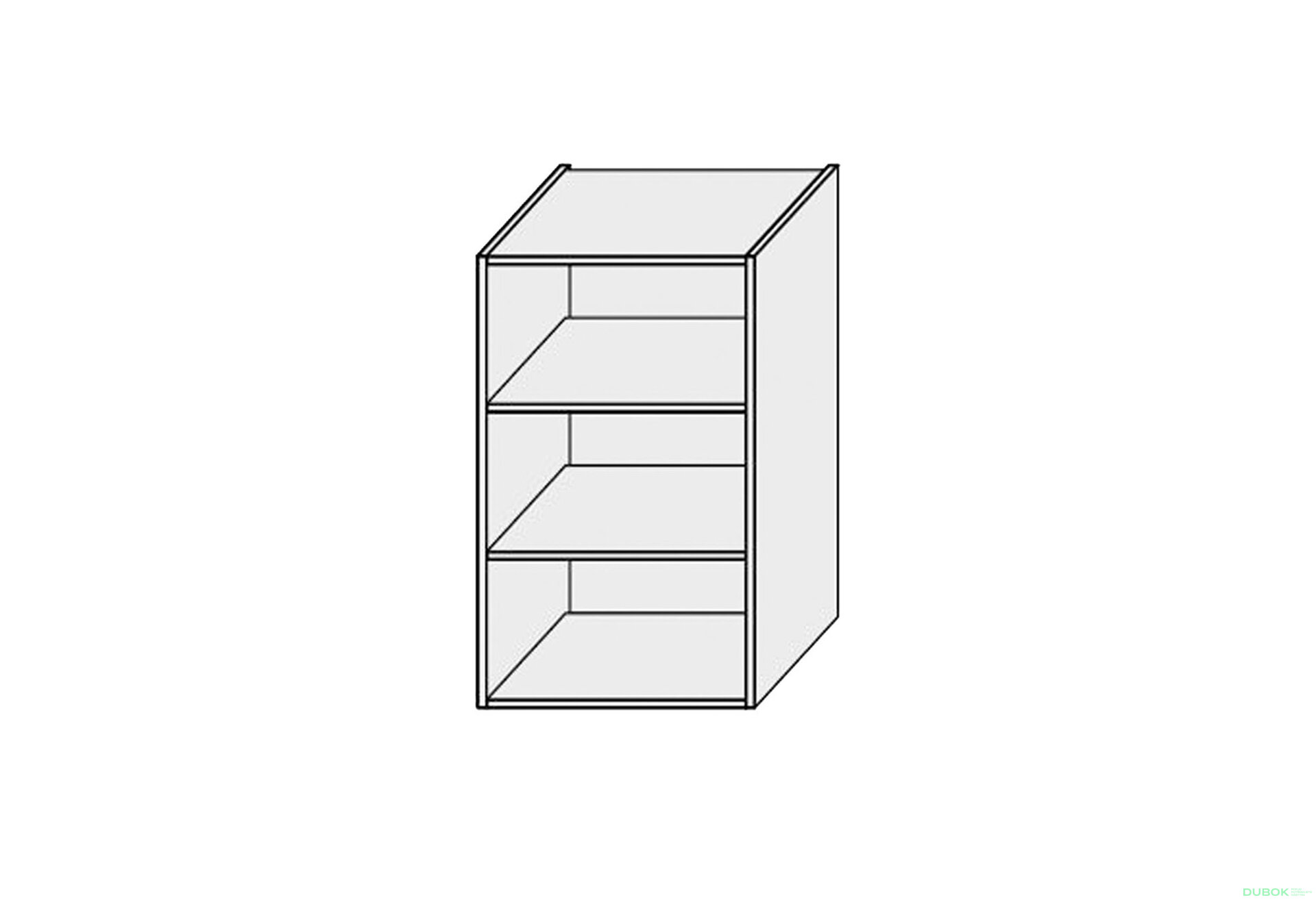 Obrázek 1 - Korpus 40V 1dveřová vitrína Pro Blum 720mm