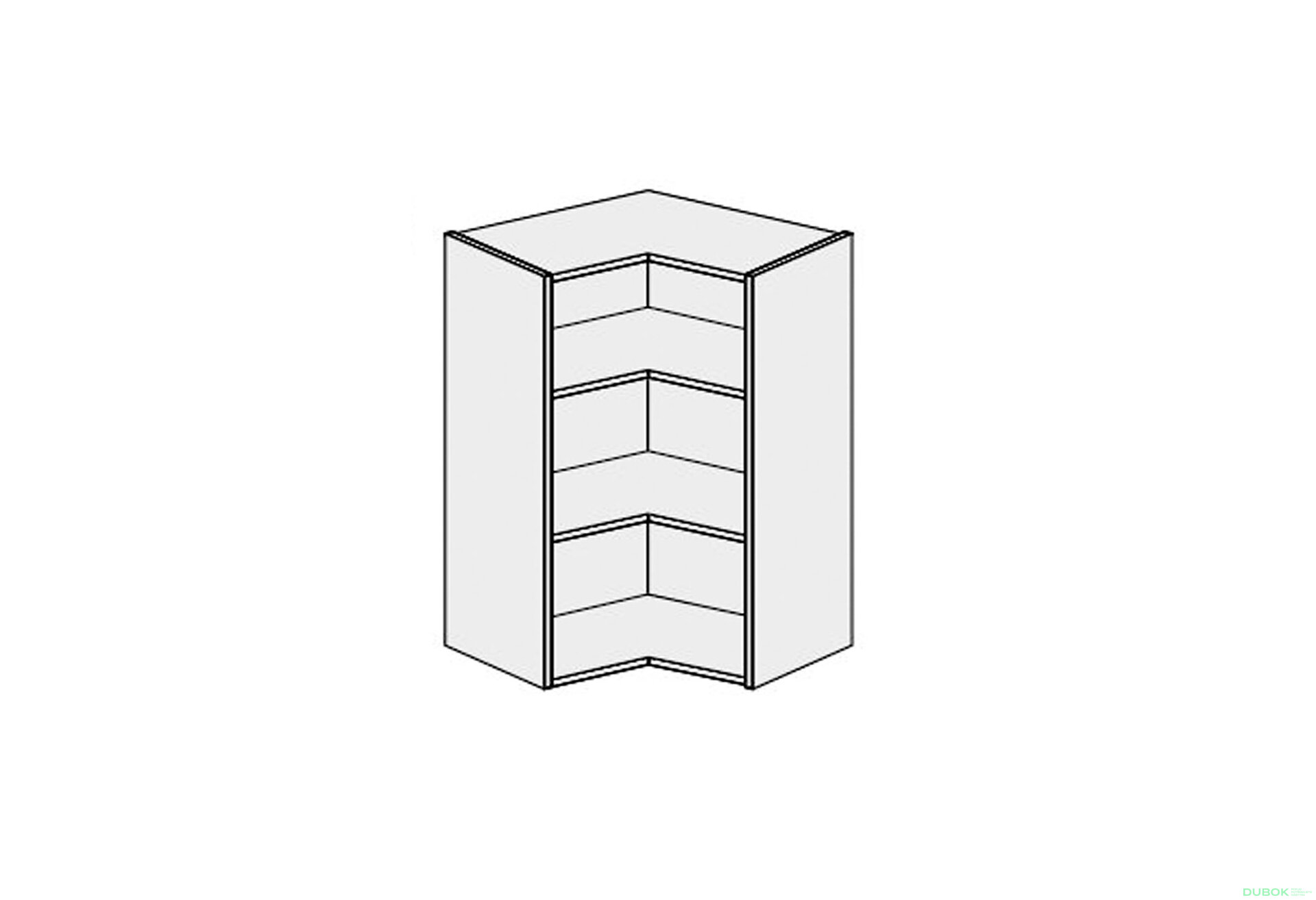 Obrázek 1 - Korpus KutV 90° 2dv 650x650 Pro Blum 720mm
