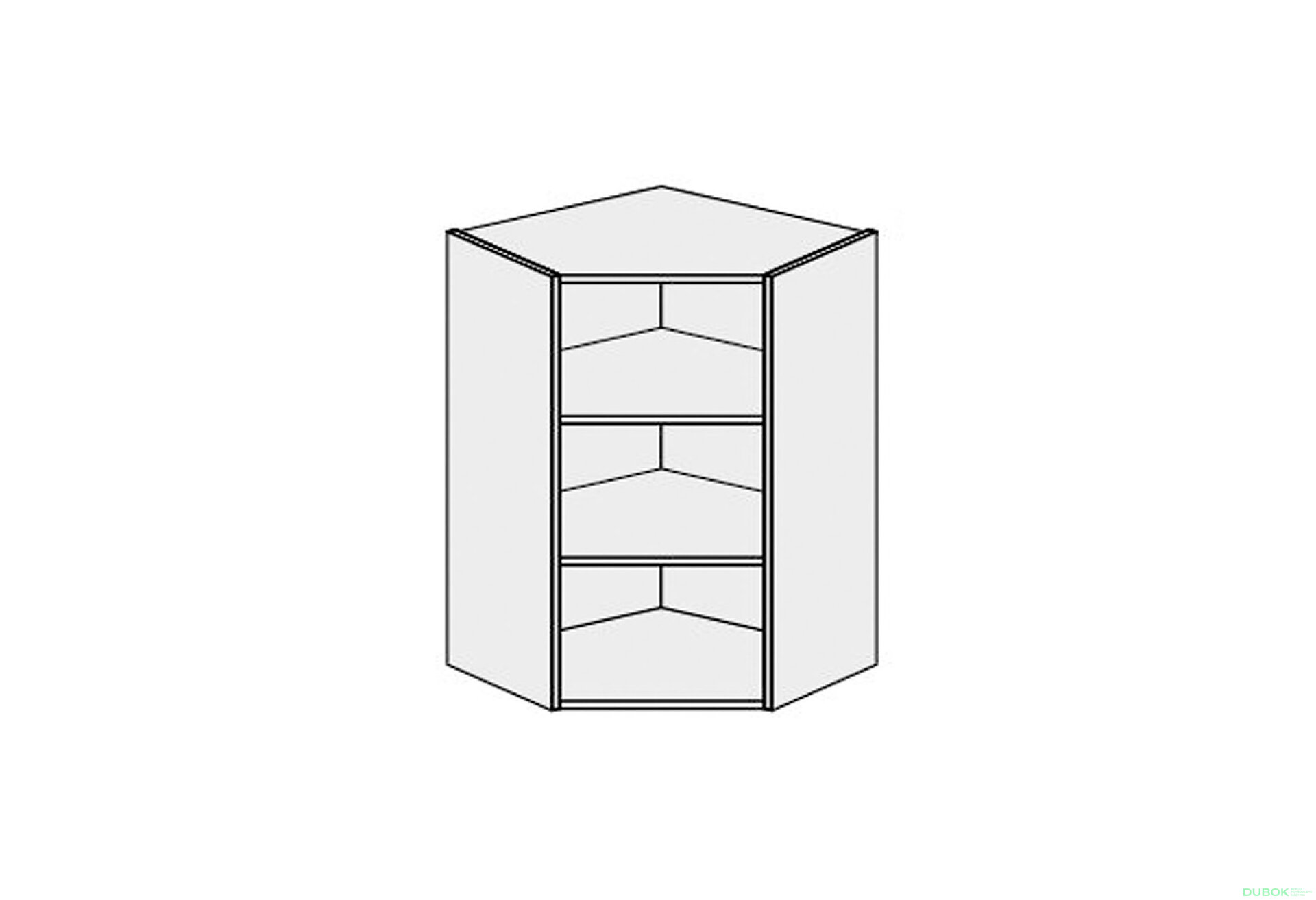 Obrázek 1 - Korpus KutV 45° 1dv 650x650 Pro Blum 900mm