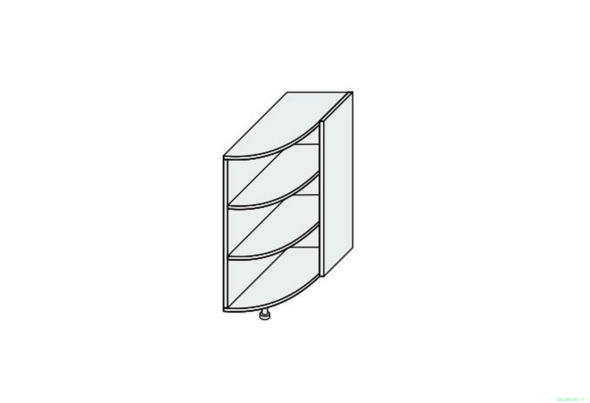 Obrázek 1 - Korpus 30N 1dv Rádiusní Ukončení 820mm