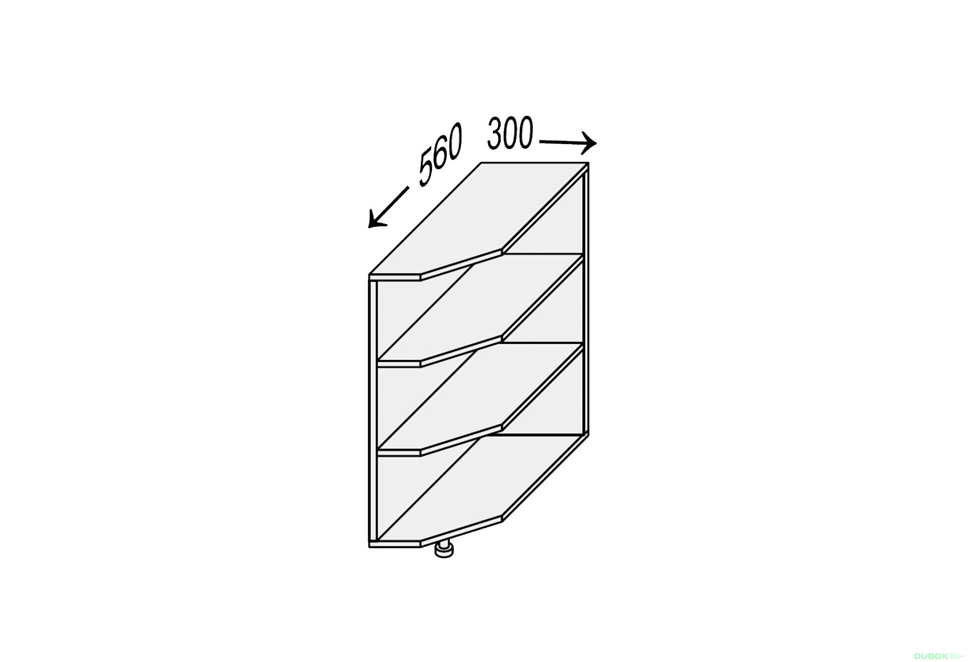 Obrázek 1 - Korpus 30N Ukončení Rohové 820mm