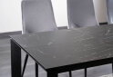 Obrázek 2 - Stůl Metropol Ceramic 120(180)x80 černý + 4 židle Piano B Matt Velvet šedý Bluvel 85 / kov černá matná