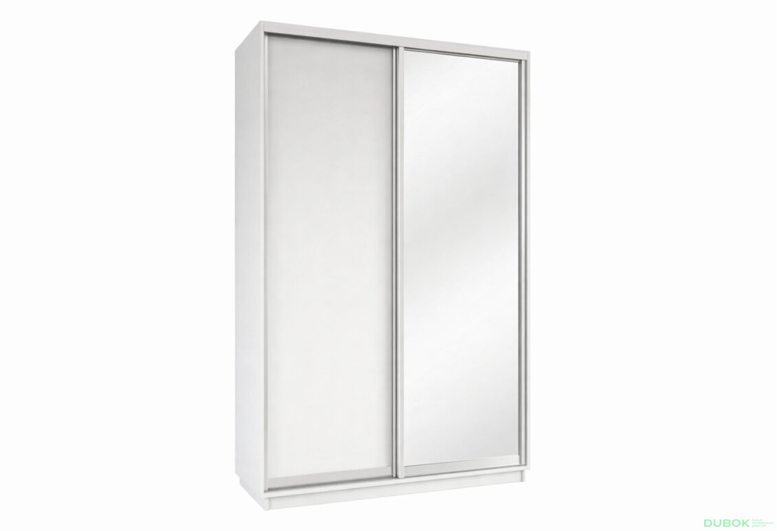 Skříň s posuvnými dveřmi 1400x2200x600 1LTD 1 Zrcadlo nymphea alba, profil stříbrný