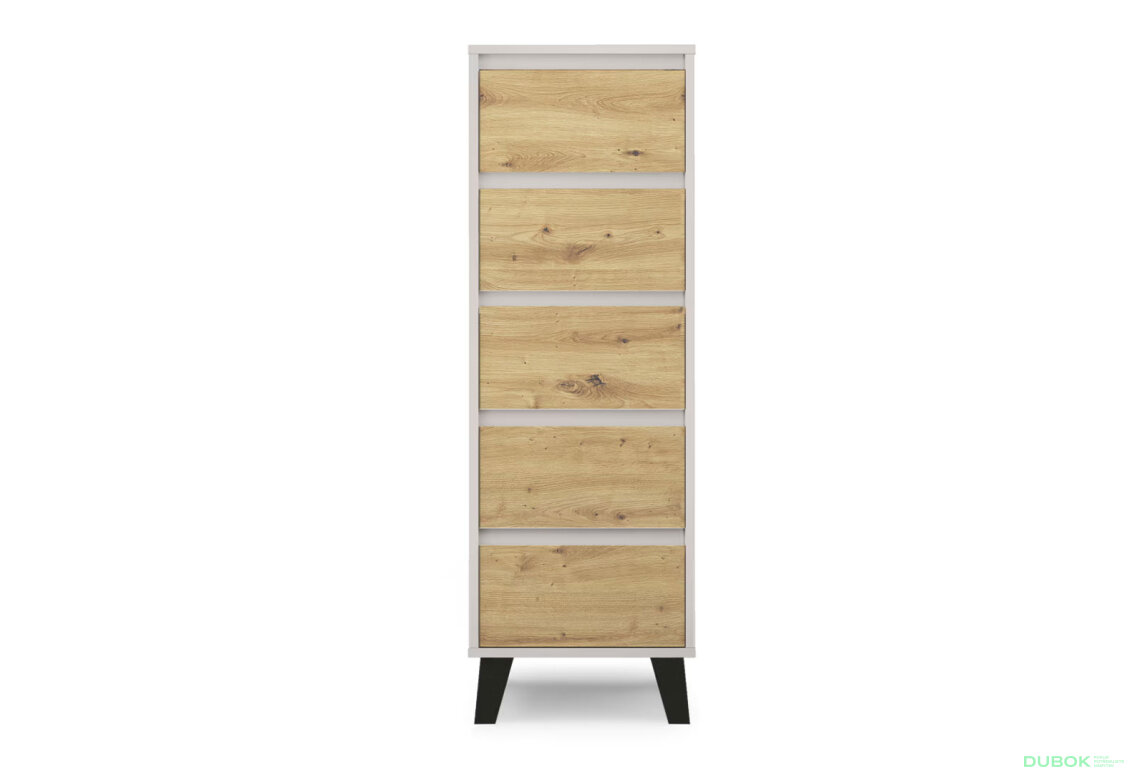 Komoda Borg 5s/40 kašmír / dub artisan