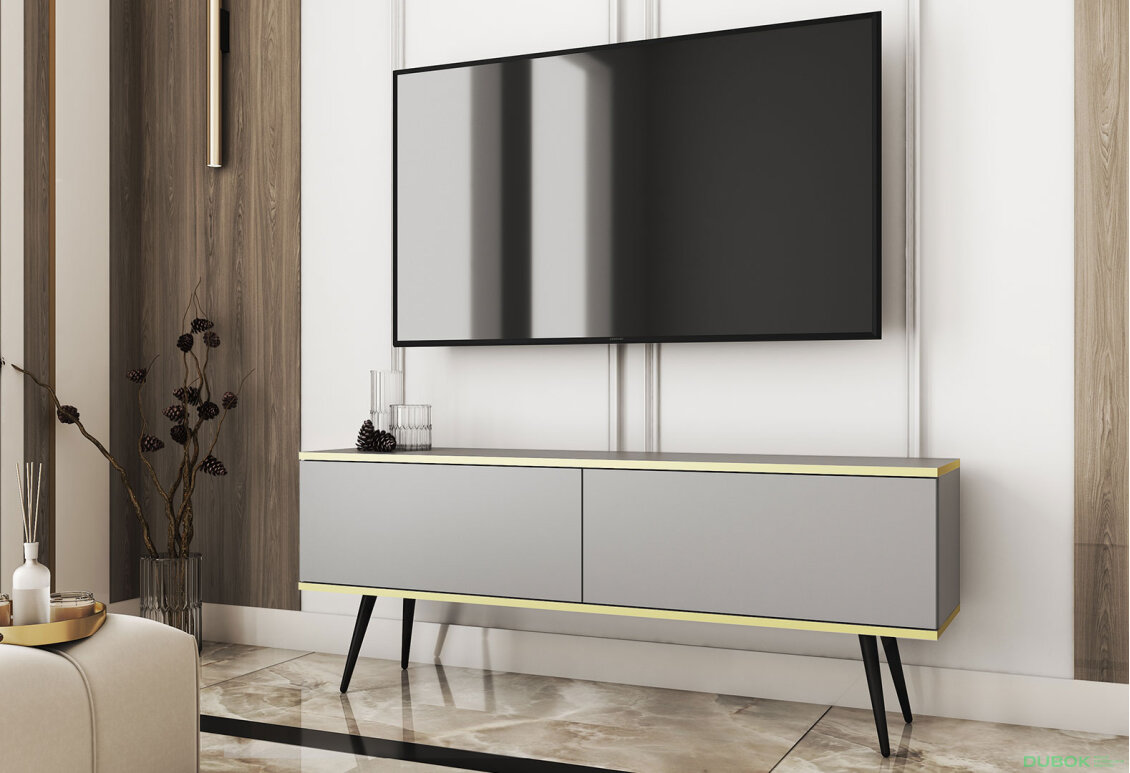 Obrázek 2 - TV stolek RTV 135 šedý, černé nohy Oro