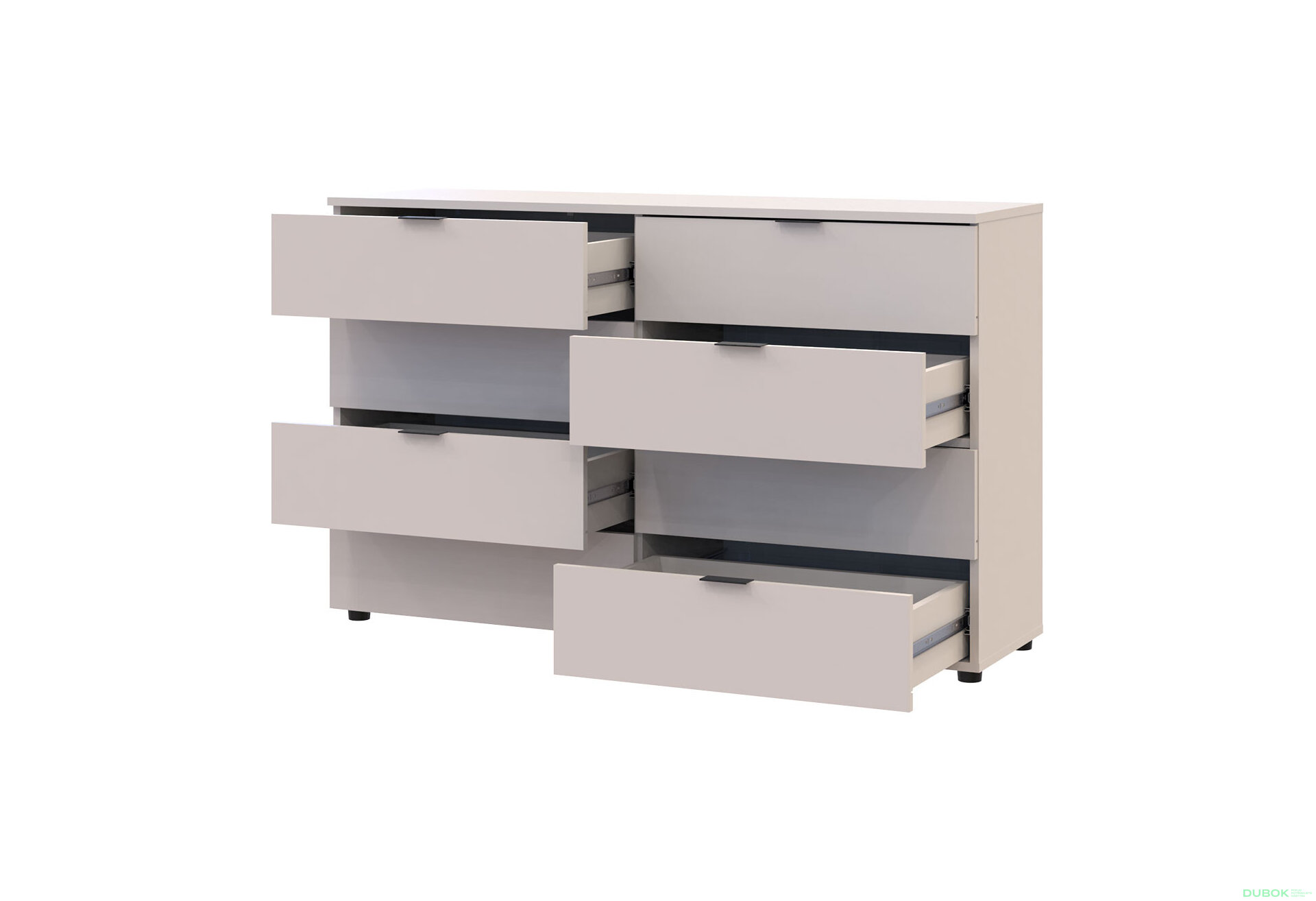Obrázek 6 - Komoda Ron 8 s 8 zásuvkami 130x38x81 kašmír