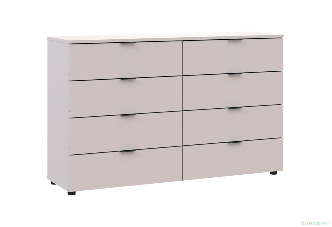 Obrázek 4 - Komoda Ron 8 s 8 zásuvkami 130x38x81 kašmír