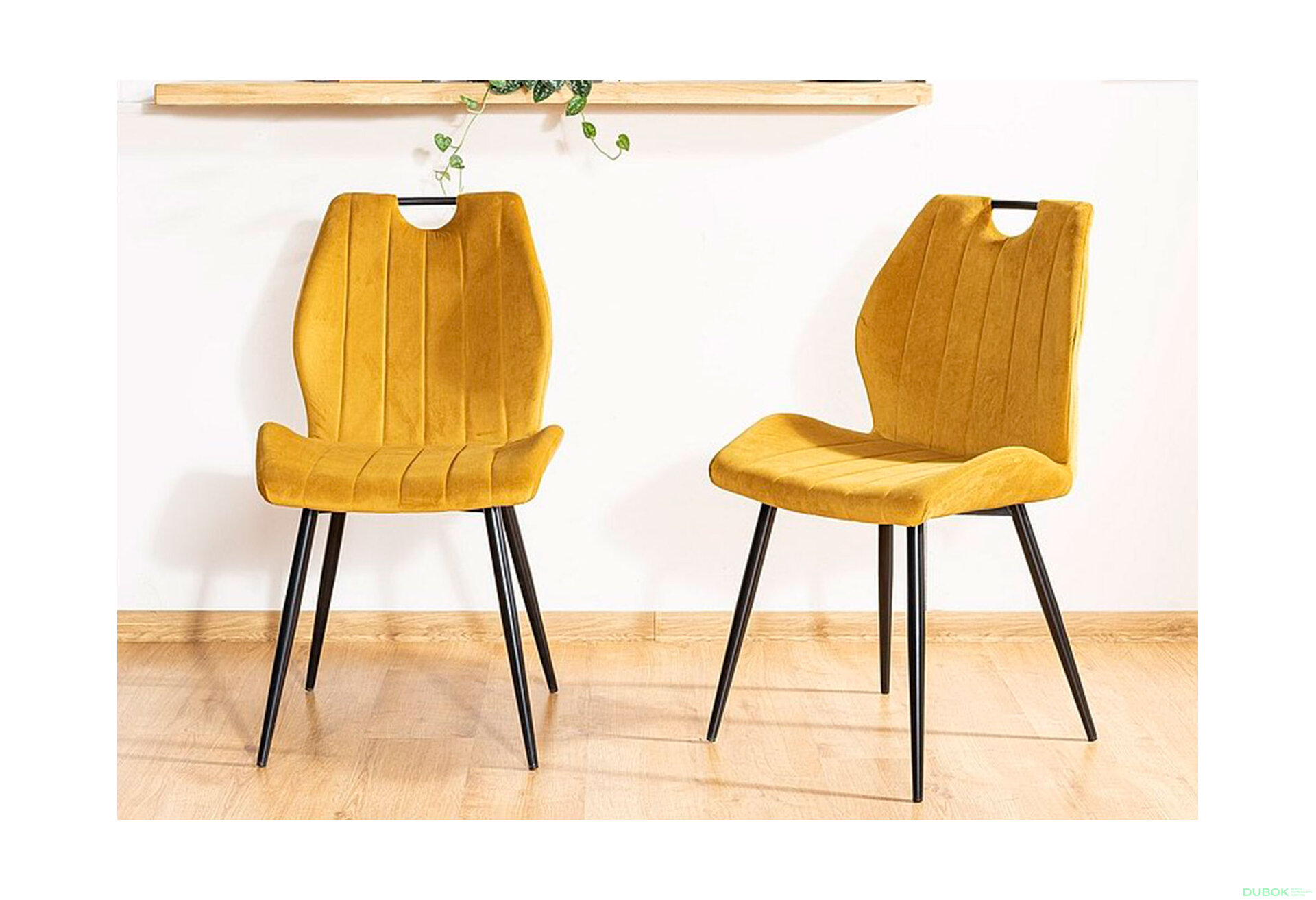 Obrázek 11 - Židle Arco Velvet karí Bluvel 68, matná černá kov