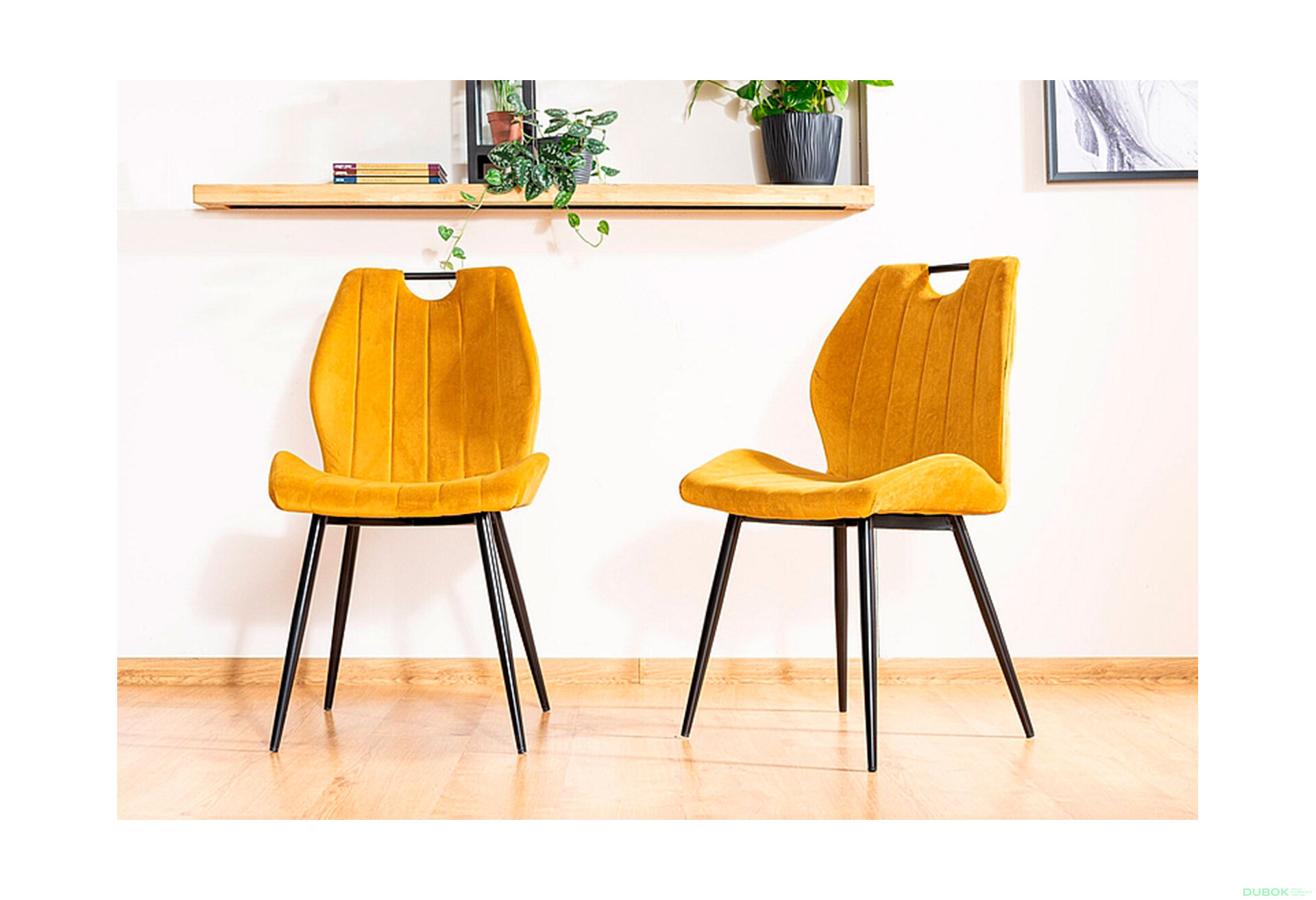 Obrázek 10 - Židle Arco Velvet karí Bluvel 68, matná černá kov