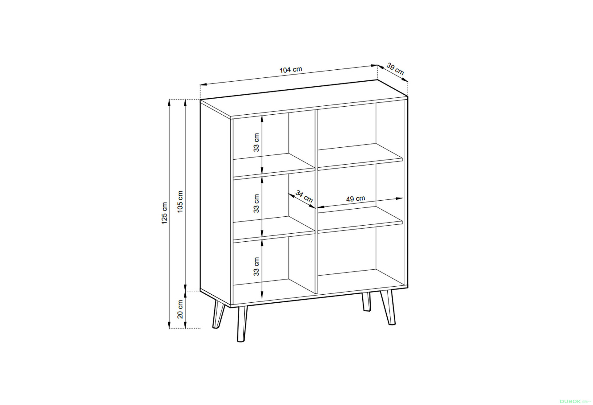 Obrázek 6 - Komoda KD104 dub artisan / černý Willow
