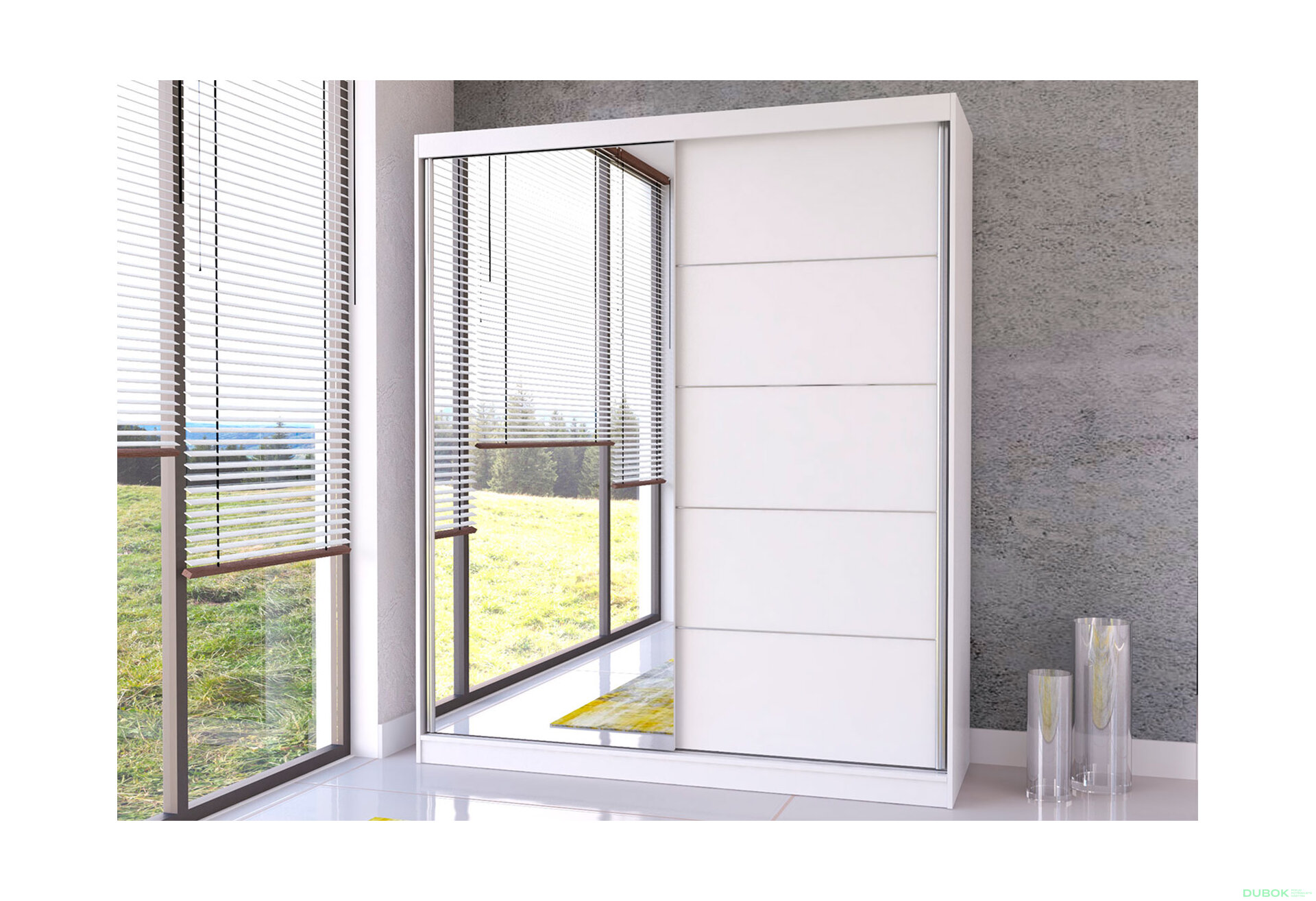 Obrázek 2 - Skříň Bella 03 se zrcadlem bílá
