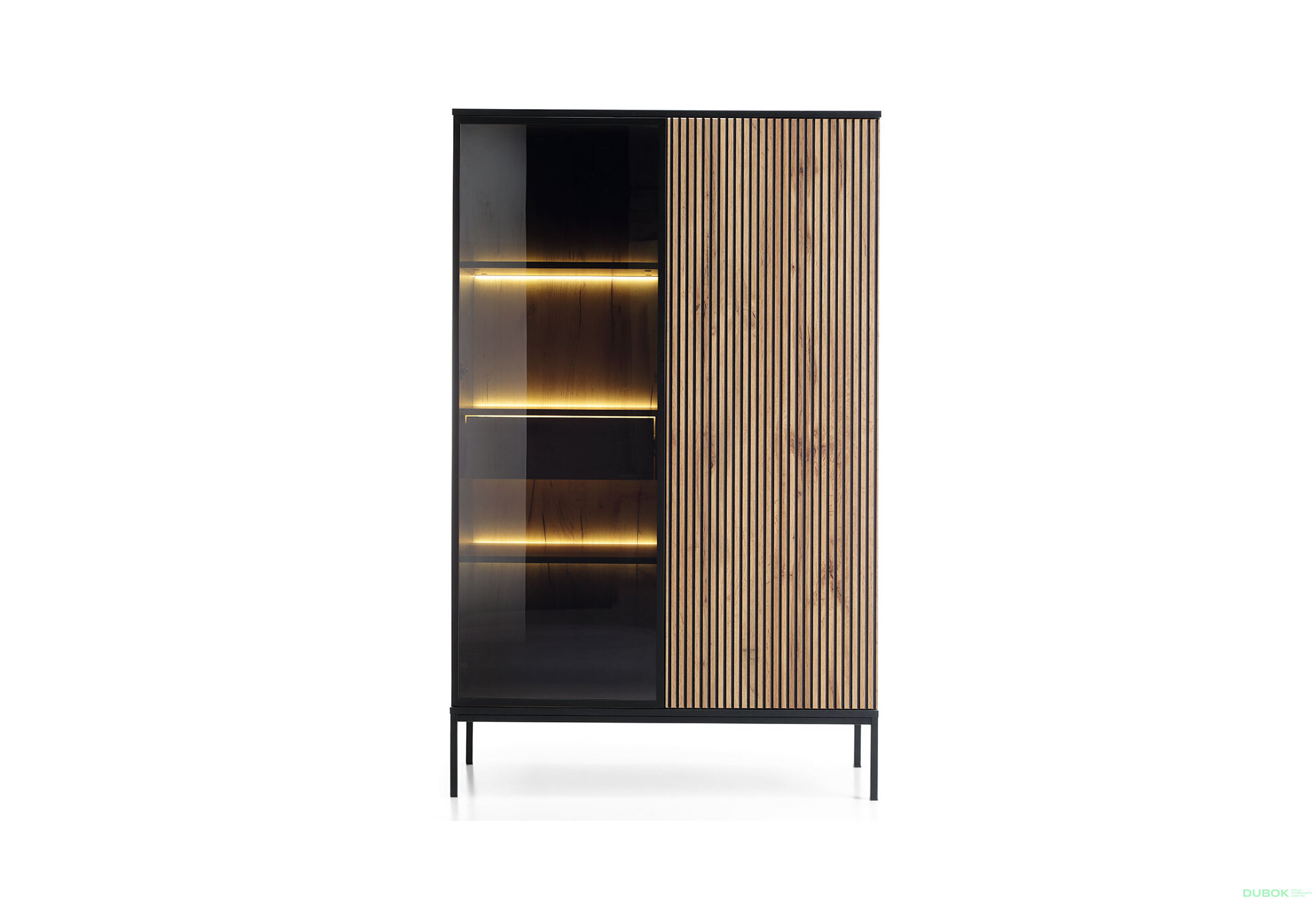 Obrázek 2 - Vitrína WTSZ104 3 pkt Led Sento černý / dub wotan