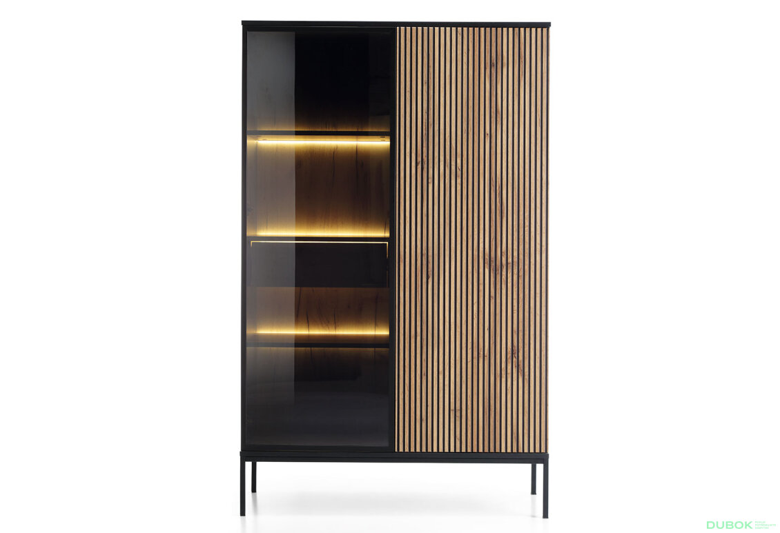 Obrázek 2 - Vitrína WTSZ104 3 pkt Led Sento černý / dub wotan