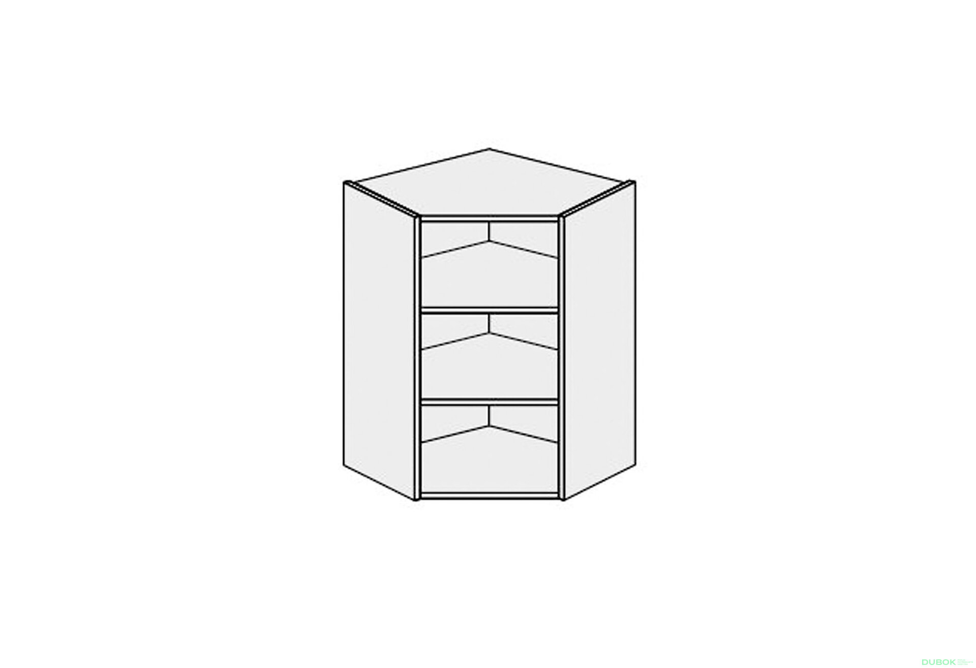 Obrázek 1 - Korpus RohV 45° 1dveřová 650x650 720mm