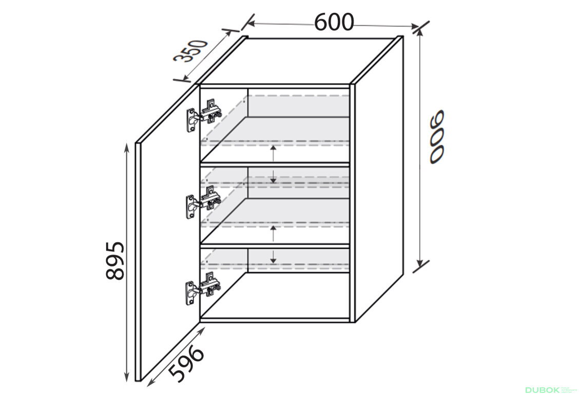 Obrázek 2 - Vrchní 60V/900 1dveře Glory