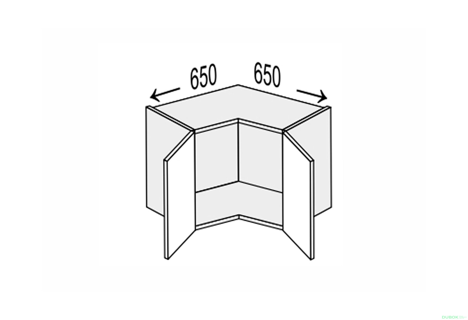 Obrázek 1 - Vrchní roh V 90°/450 2dv Glory