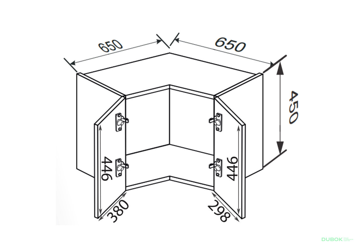 Obrázek 2 - Vrchní roh V 90°/450 2dv Glory
