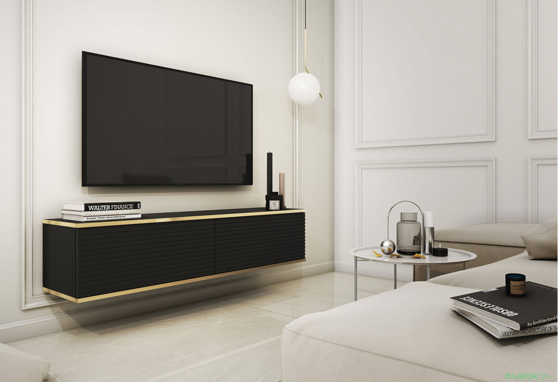 Obrázek 2 - TV stolek RTV 135 MDF černý Oro