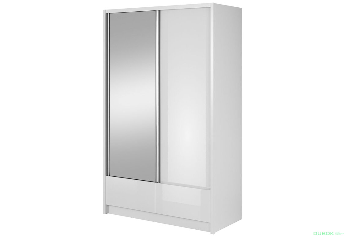 Skříň Aria I 130 bílý / bílý lesk