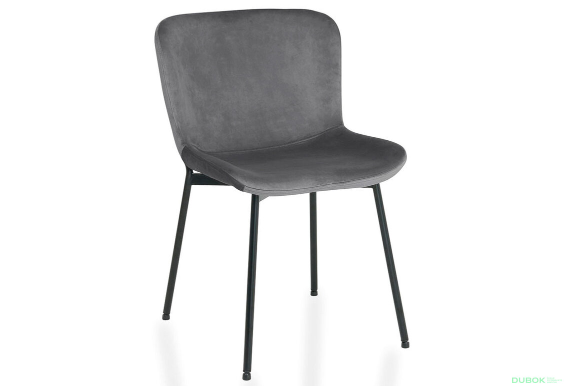 Obrázek 3 - Židle Colby Velvet šedý Bluvel 14, matná černá kov