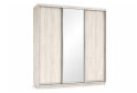 Obrázek 1 - Skříň s posuvnými dveřmi 2000x2200x600 2LTD 1 Zrcadlo Artwood světlý, profil stříbrný