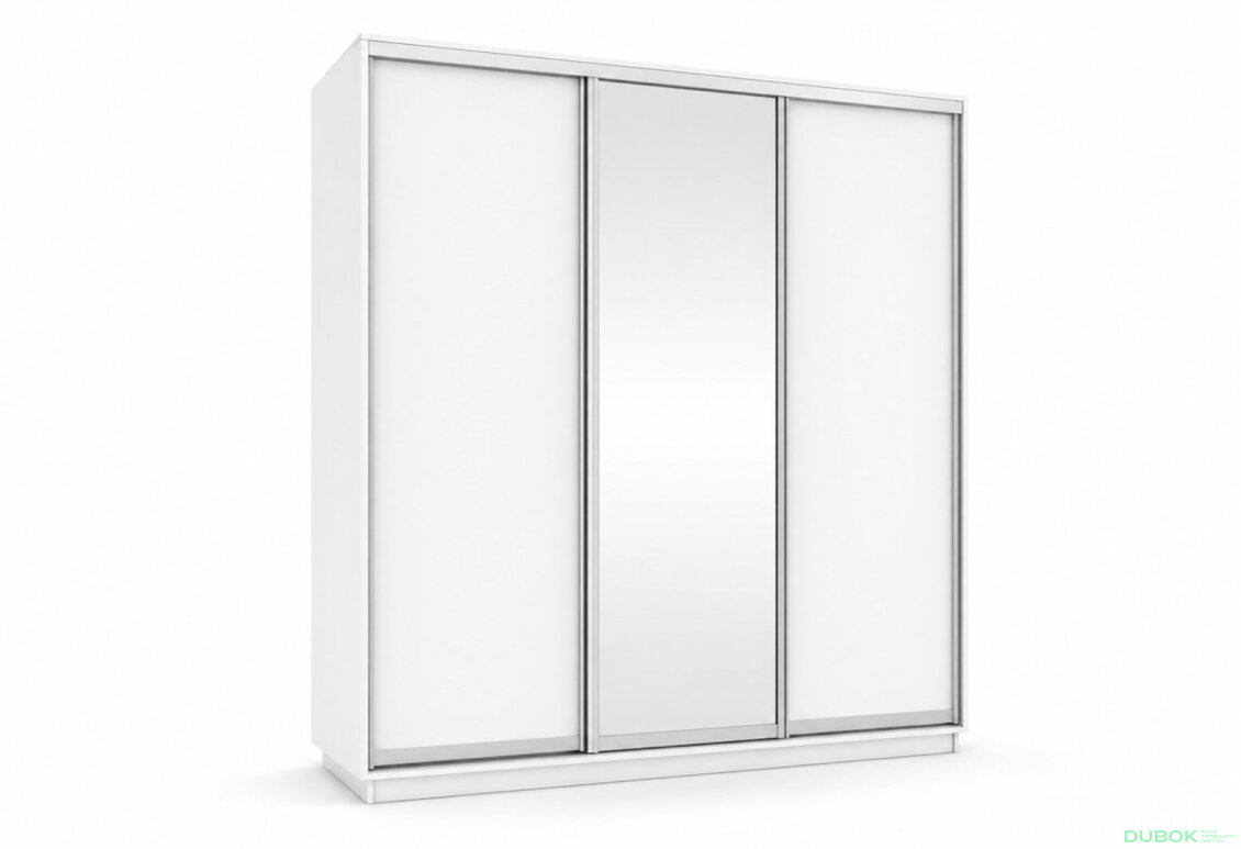 Skříň s posuvnými dveřmi 2000x2200x600 2LTD 1 Zrcadlo Nymphea Alba, profil stříbrný