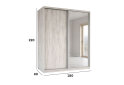 Obrázek 4 - Skříň s posuvnými dveřmi 1800x2200x600 1LTD 1 Zrcadlo Artwood světlý, profil stříbrný
