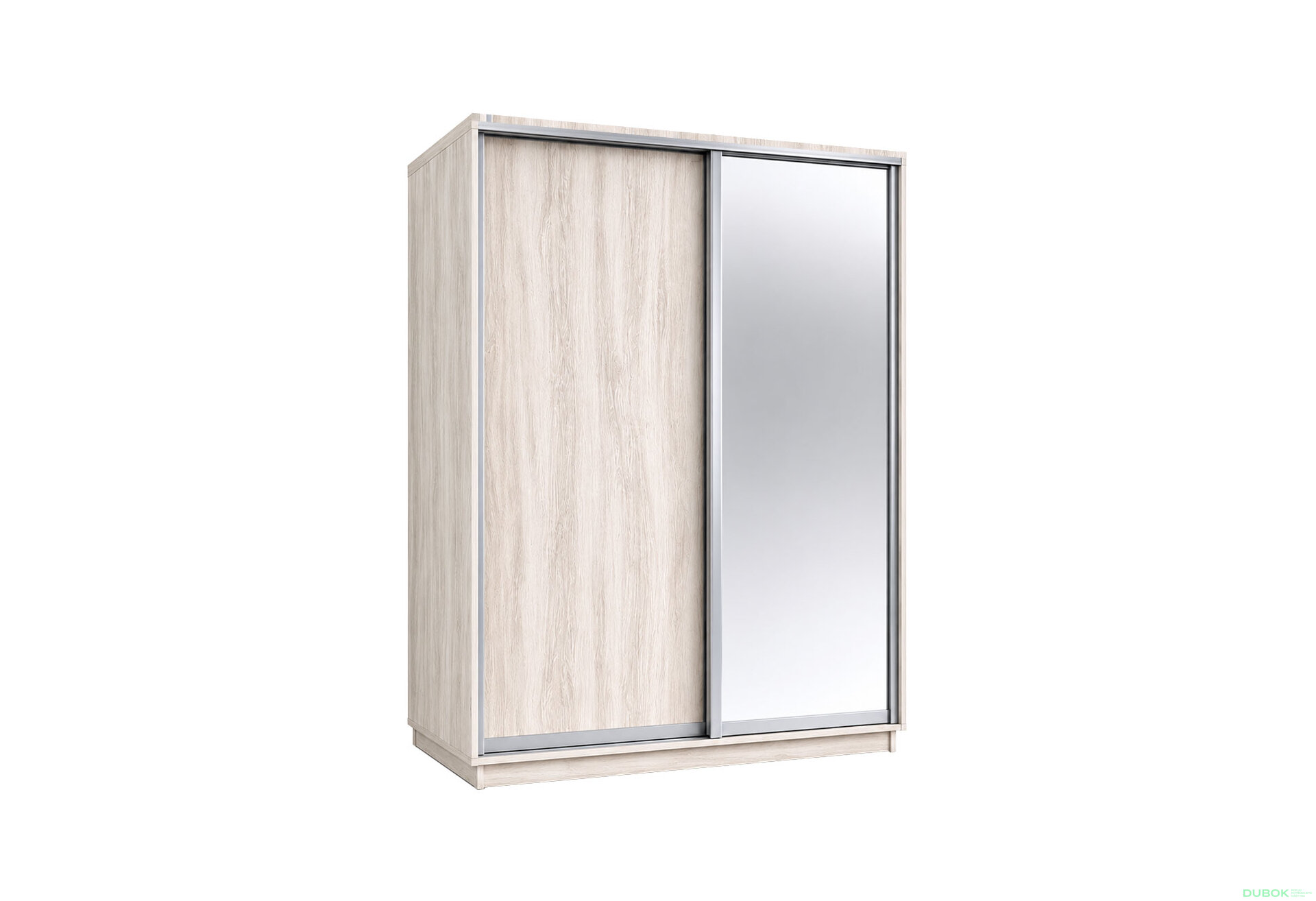 Obrázek 1 - Skříň s posuvnými dveřmi 1800x2200x600 1LTD 1 Zrcadlo Artwood světlý, profil stříbrný