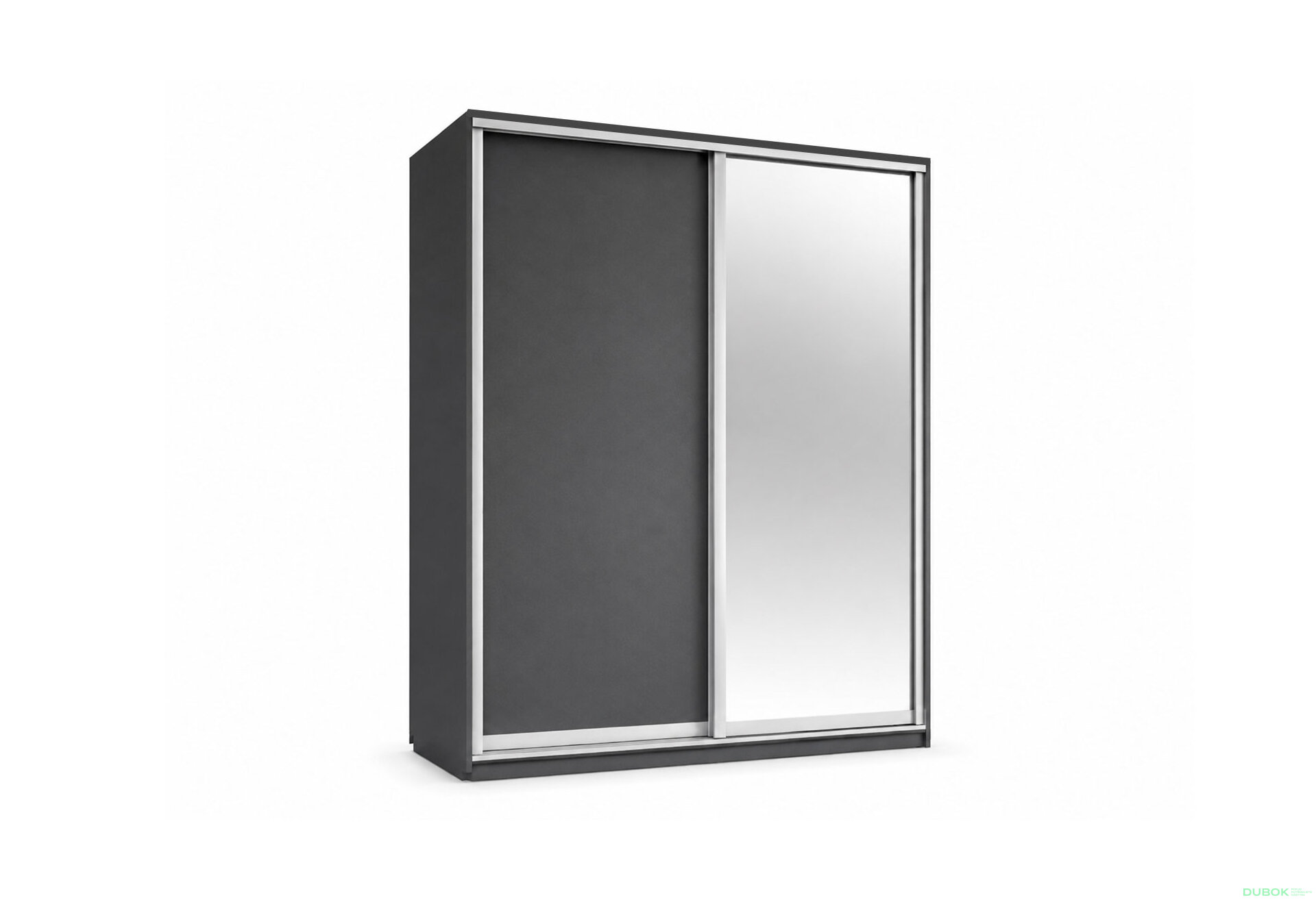 Obrázek 1 - Skříň s posuvnými dveřmi 1800x2200x600 1LTD 1 Zrcadlo grafit šedý, profil stříbrný