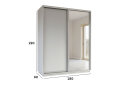 Obrázek 5 - Skříň s posuvnými dveřmi 1800x2200x600 1LTD 1 Zrcadlo Nymphea Alba, profil stříbrný