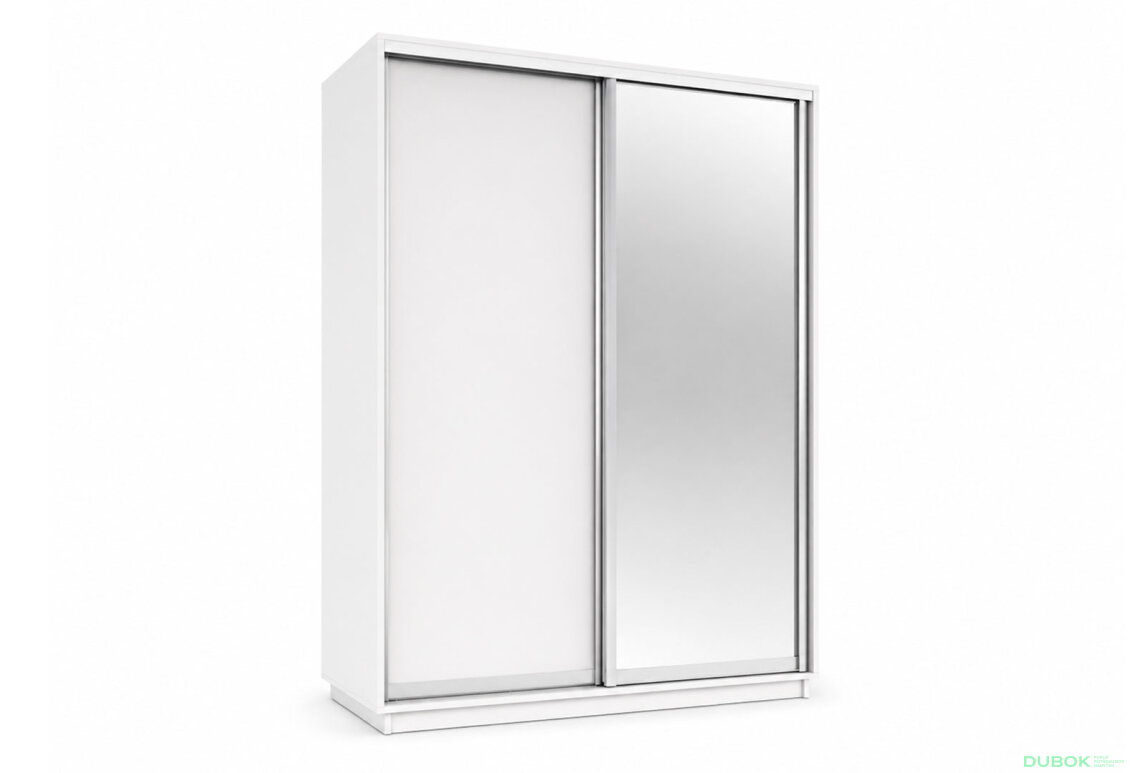 Skříň s posuvnými dveřmi 1800x2400x600 1LTD 1 Zrcadlo Nymphea Alba, profil stříbrný