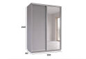 Obrázek 5 - Skříň s posuvnými dveřmi 1500x2400x600 1LTD 1 Zrcadlo myší šedá, profil stříbrný