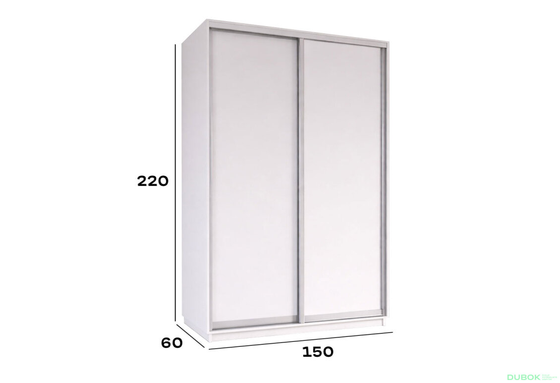 Obrázek 4 - Skříň s posuvnými dveřmi 1500x2200x600 2LTD Nymphea Alba, profil stříbrný