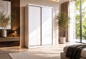 Obrázek 2 - Skříň s posuvnými dveřmi 1500x2200x600 2LTD Nymphea Alba, profil stříbrný