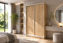 Obrázek 2 - Skříň s posuvnými dveřmi 1500x2200x600 2LTD Dub Artisan, profil stříbrný