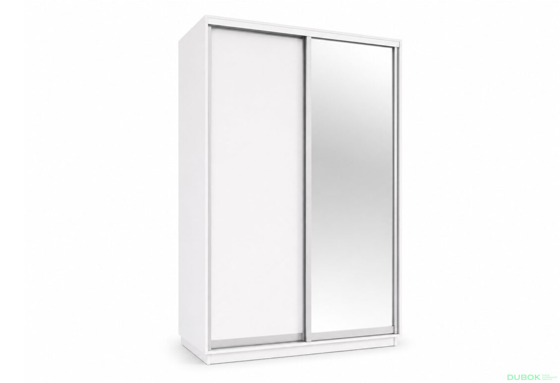 Skříň s posuvnými dveřmi 1500x2200x600 1LTD 1 Zrcadlo Nymphea Alba, profil stříbrný