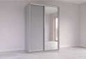 Obrázek 4 - Skříň s posuvnými dveřmi 1500x2200x600 1LTD 1 Zrcadlo myší šedá, profil stříbrný