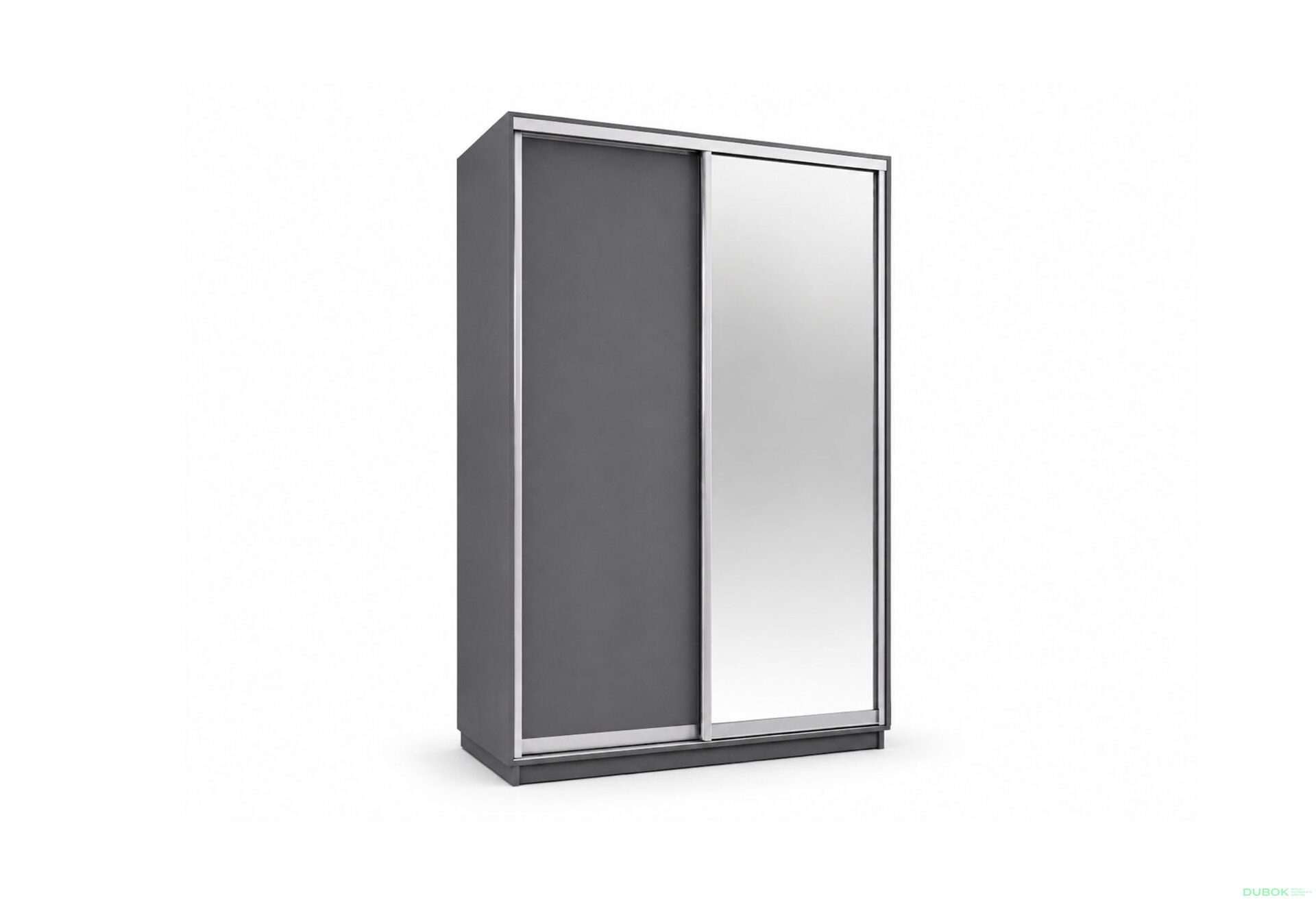 Obrázek 1 - Skříň s posuvnými dveřmi 1500x2200x600 1LTD 1 Zrcadlo grafit šedý, profil stříbrný