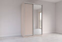Obrázek 3 - Skříň s posuvnými dveřmi 1400x2200x600 1LTD 1 Zrcadlo Kašmír, profil stříbrný