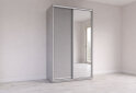 Obrázek 3 - Skříň s posuvnými dveřmi 1400x2200x600 1LTD 1 Zrcadlo myší šedá, profil stříbrný