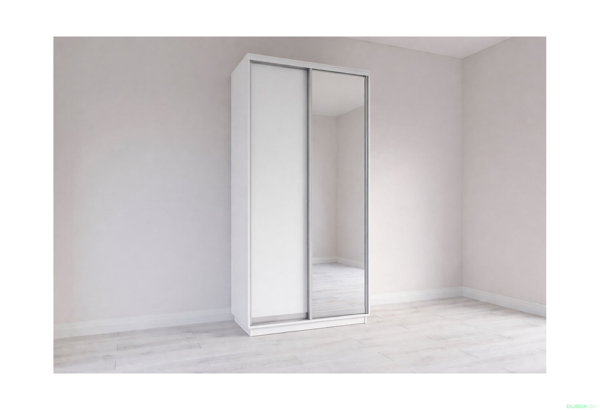 Obrázek 3 - Skříň s posuvnými dveřmi 1200x2200x600 1LTD 1 Zrcadlo nymphaea alba, profil stříbrný