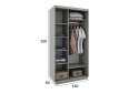 Obrázek 4 - Skříň s posuvnými dveřmi 1200x2200x600 1LTD 1 Zrcadlo nymphaea alba, profil stříbrný