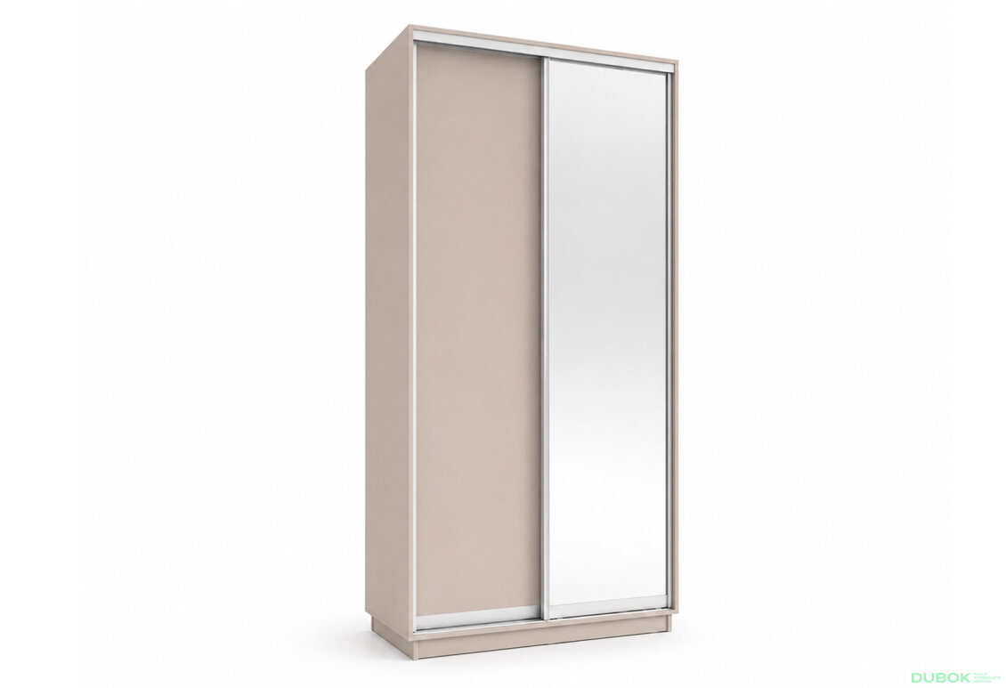 Skříň s posuvnými dveřmi 1200x2200x600 1LTD 1 Zrcadlo Kašmír, profil stříbrný