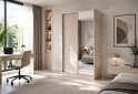 Obrázek 2 - Skříň s posuvnými dveřmi 1200x2200x600 1LTD 1 Zrcadlo Kašmír, profil stříbrný