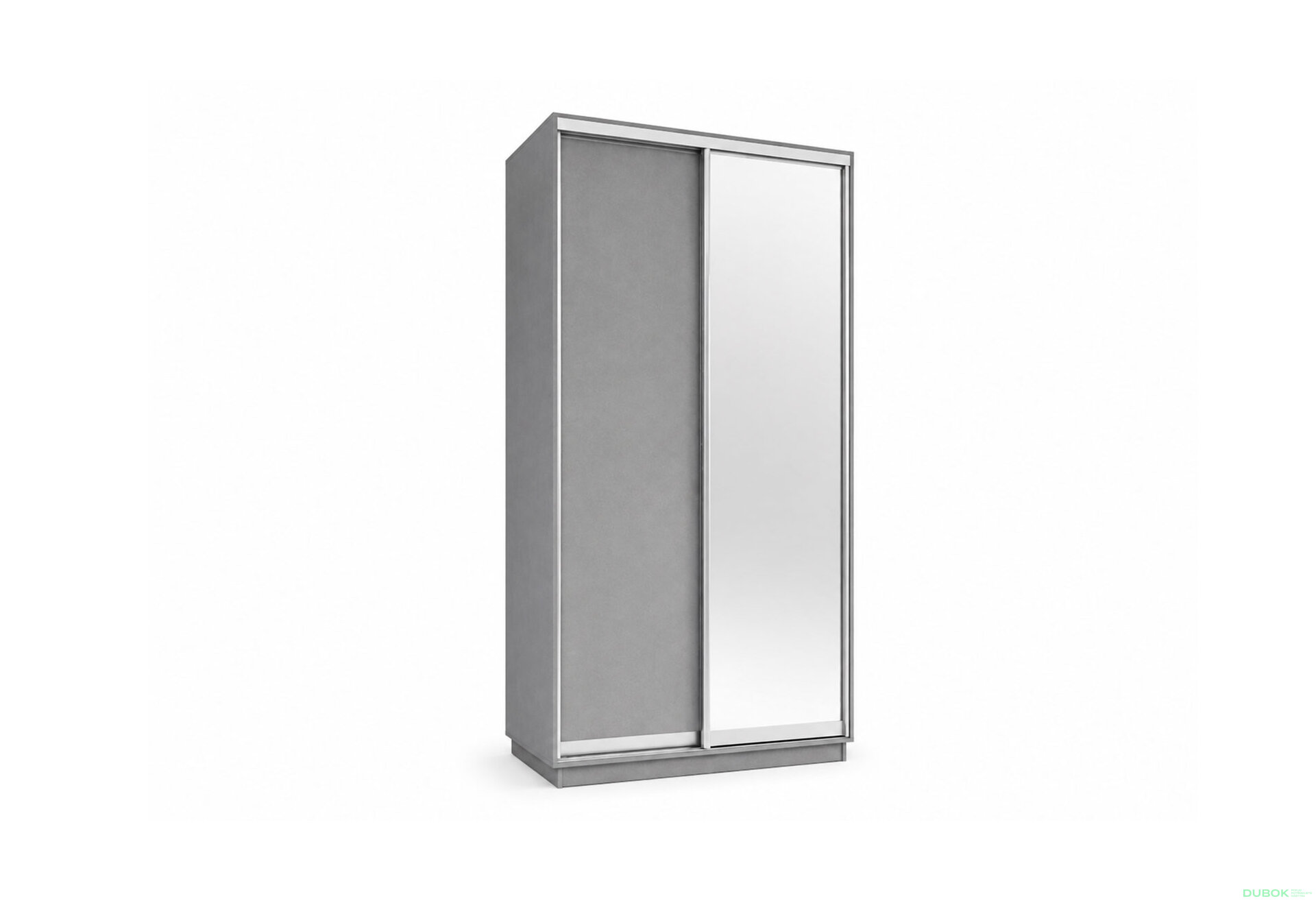 Obrázek 1 - Skříň s posuvnými dveřmi 1200x2200x600 1LTD 1 Zrcadlo šedá myška, profil stříbrný