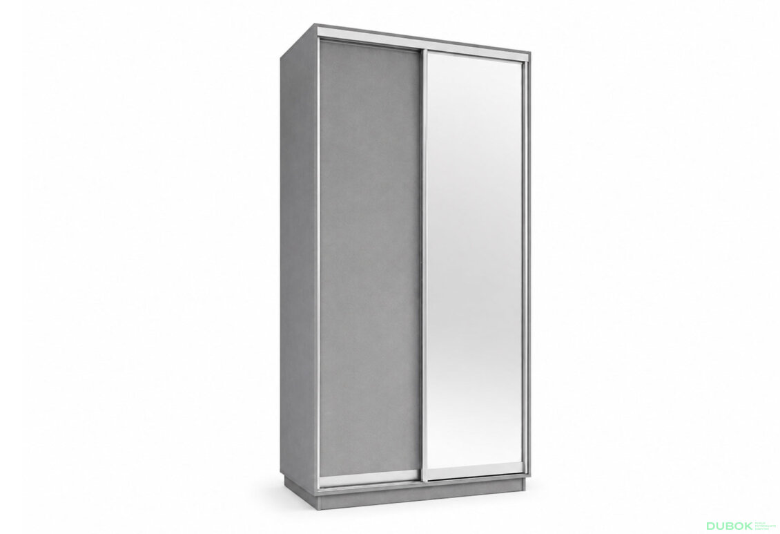 Skříň s posuvnými dveřmi 1200x2200x600 1LTD 1 Zrcadlo šedá myška, profil stříbrný